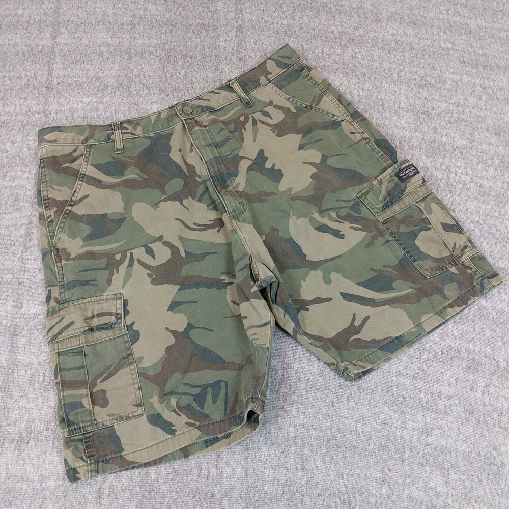 Wrangler Mens 40 (Actual 40x10) Camo Cargo Shorts 60BOWFG 100% Cotton